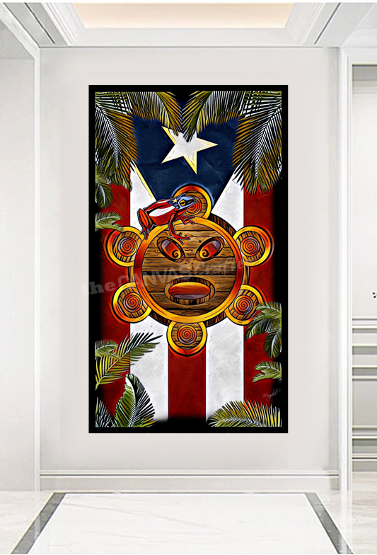 PR Flag Taino Sun Palm Leaf