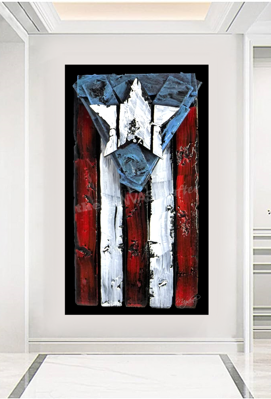 PR Flag 3D Vintage / Bandera Puerto Rico 3D