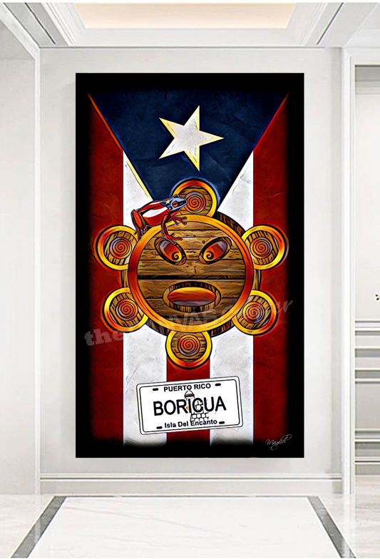 PR License Plate Taino Sun Boricua