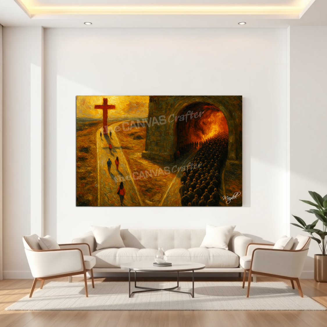 Salvation vs Damnation Curated Painting