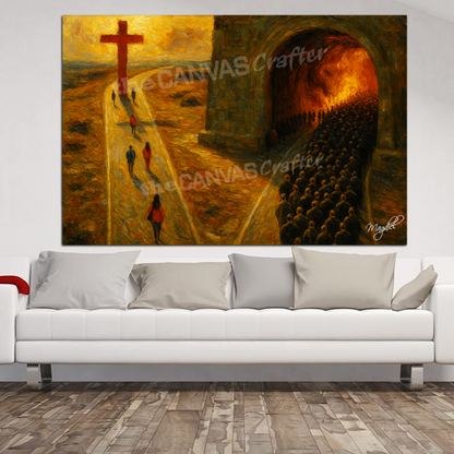 Salvation vs Damnation Curated Painting