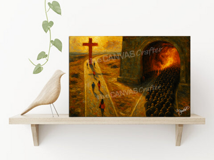 Salvation vs Damnation Curated Painting