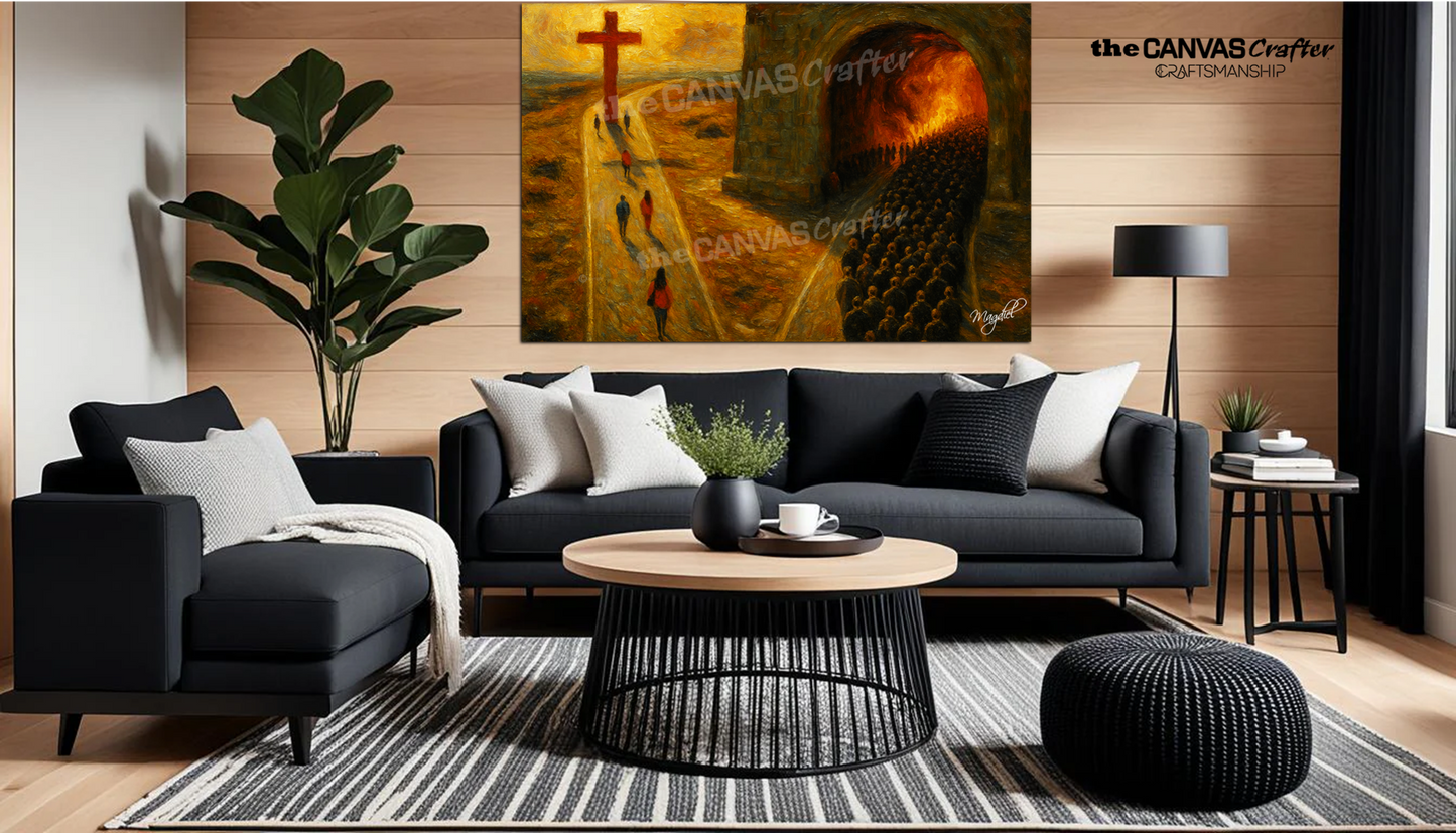 Salvation vs Damnation Curated Painting