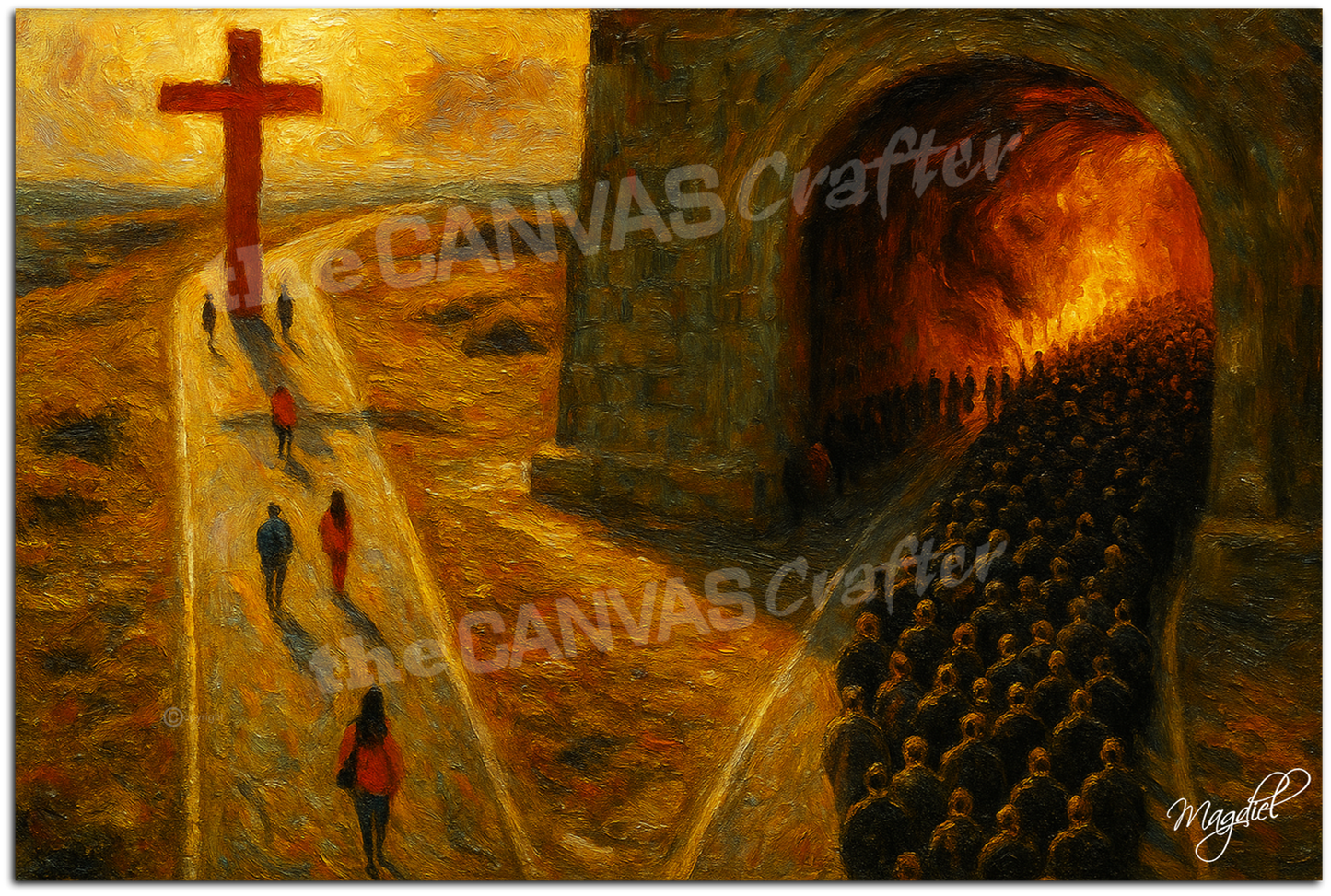 Salvation vs Damnation Curated Painting