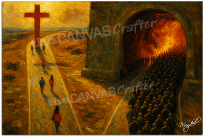 Salvation vs Damnation Curated Painting