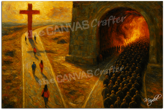 Salvation vs Damnation Curated Painting