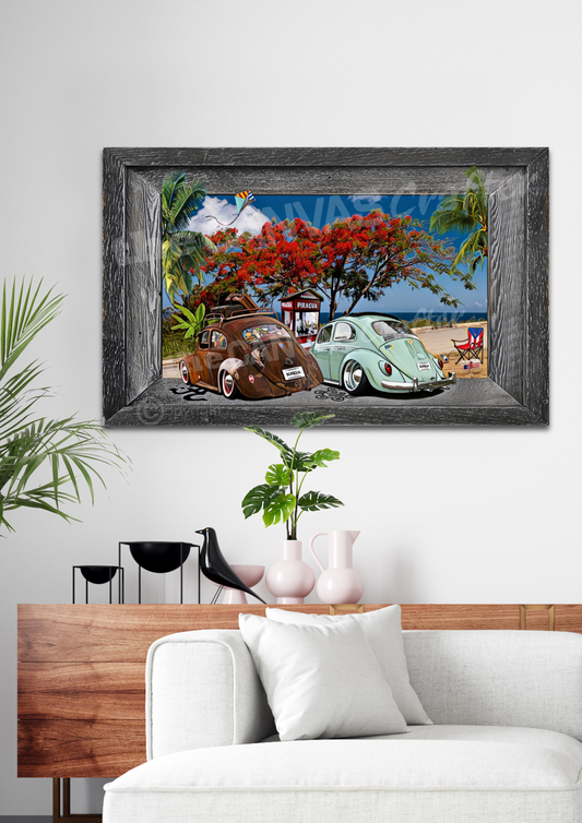Volky Patina Cielo Flamboyan Painted 3D Frame